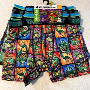 NWT TMNT Boy's Multicolor Athletic Boxer Briefs Underwear 4-Pack Size L (10-12)